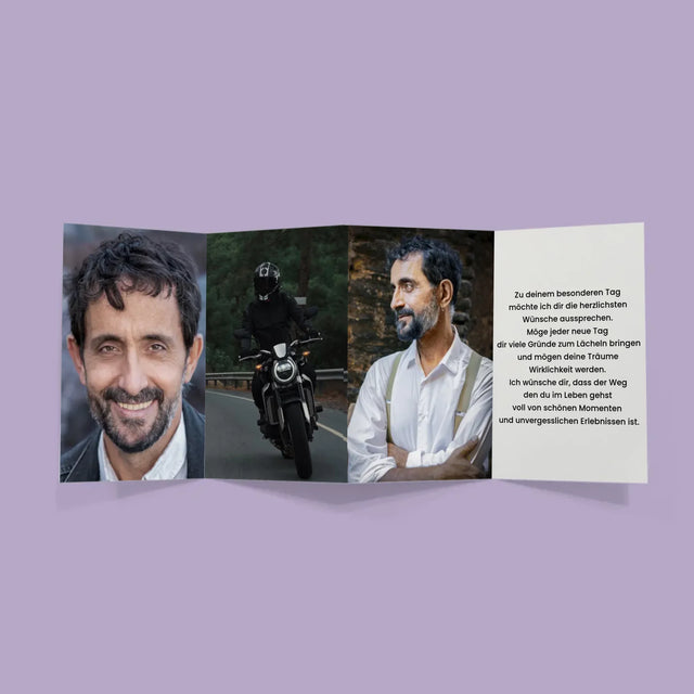 Fotocollage: Motorradfahren Liegt Ihm Im Blut - Fotos, Harmonikaartig Gefaltet