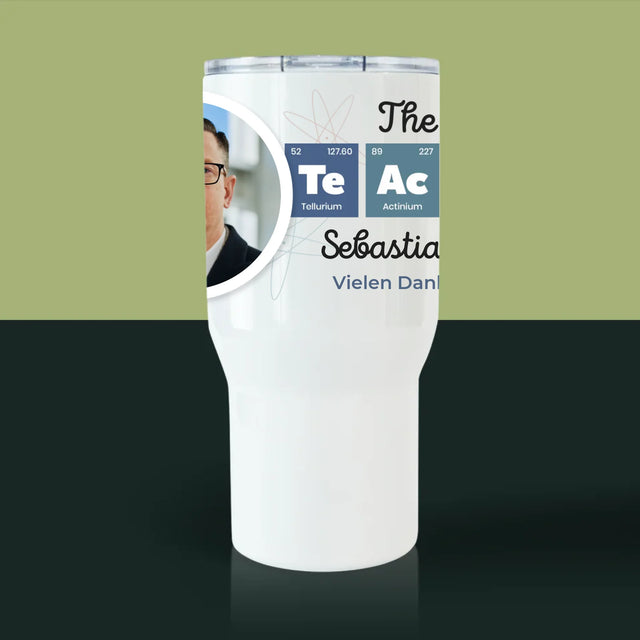 Foto Und Unterschrift: Teacher Elemente - Thermobecher Weiß
