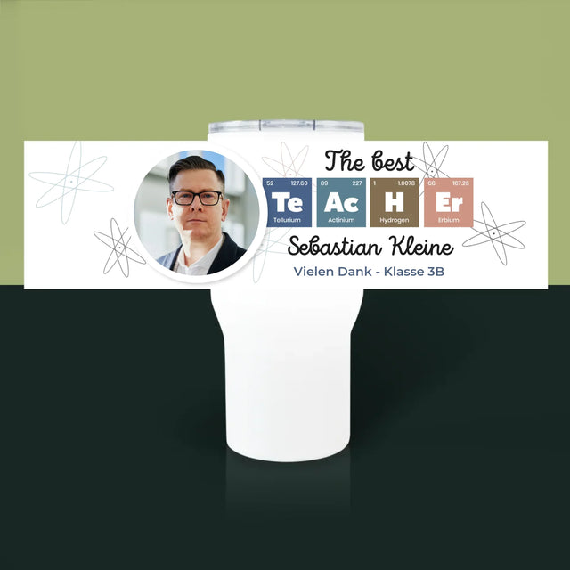 Foto Und Unterschrift: Teacher Elemente - Thermobecher Weiß