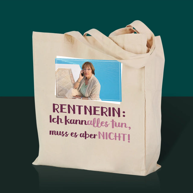 Foto und Unterschrift: Rentner Ich kann alles - Canvas Tasche mit Aufdruck | DE