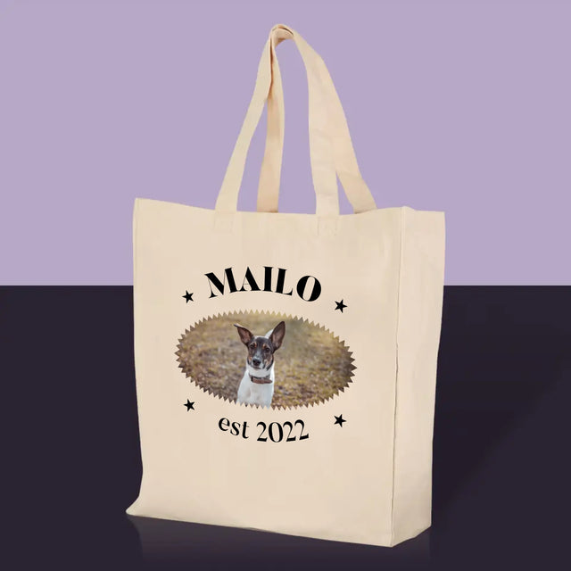 Foto und Unterschrift: Pies Established – Canvas-Tasche mit Aufdruck | DE