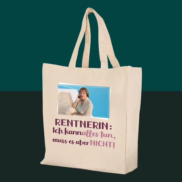 Foto und Unterschrift: Rentner Ich kann alles - Canvas Tasche mit Aufdruck | DE