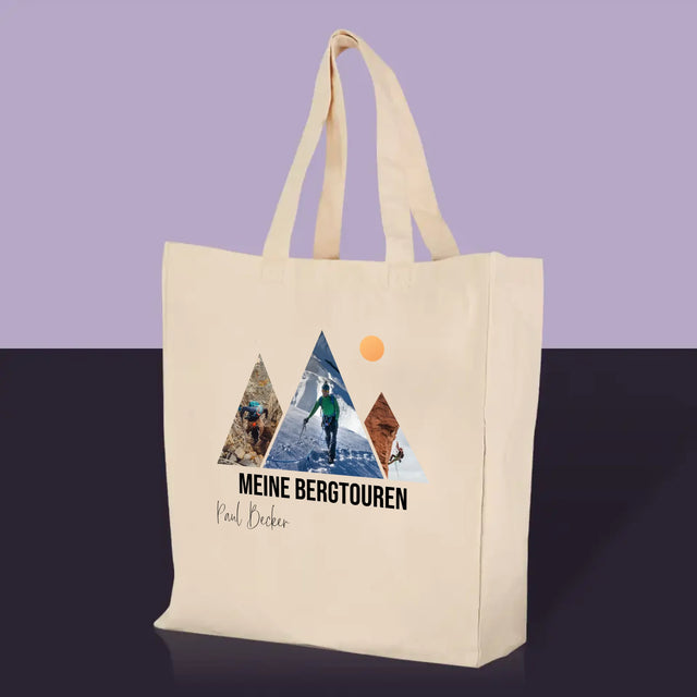 Fotocollage: Meine Bergexpeditionen – Canvas-Tasche mit Aufdruck | DE
