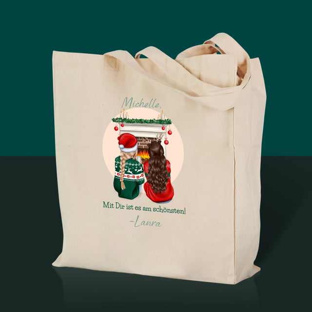 Charakter-Ersteller: Beste Freunde zu Weihnachten – Canvas-Tasche | DE