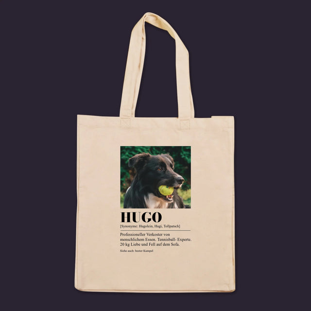 Foto und Bildunterschrift: Schülerdefinition – Canvas-Tasche mit Aufdruck | DE