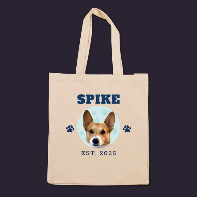 Dein Charakter: Dein Hund Varsity – Bedruckte Canvas-Tasche | DE