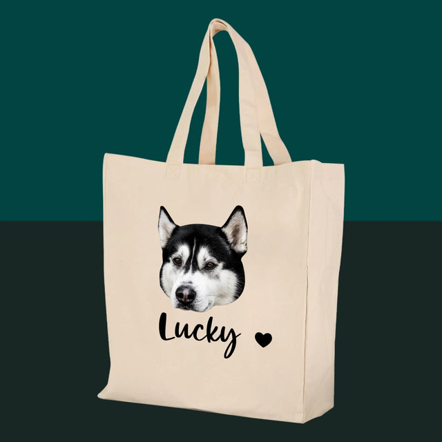 Dein Charakter: Der Kopf deines Hundes – Canvas-Tasche mit Aufdruck | DE