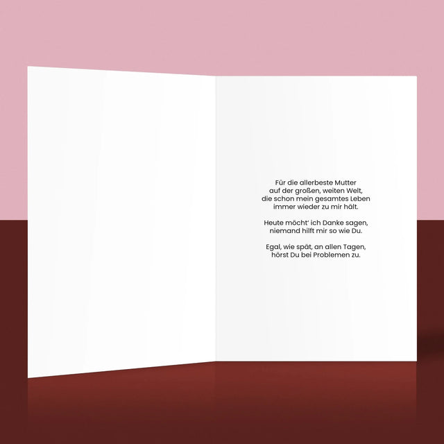 Foto Und Unterschrift: Beste Mama Welt - Glückwunschkarte