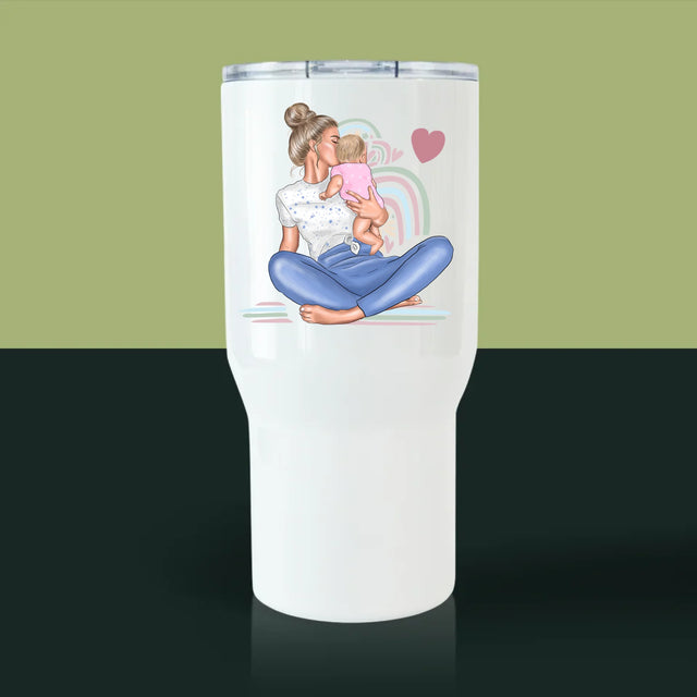 Avatar Creator: Junge Mama - Thermobecher Weiß