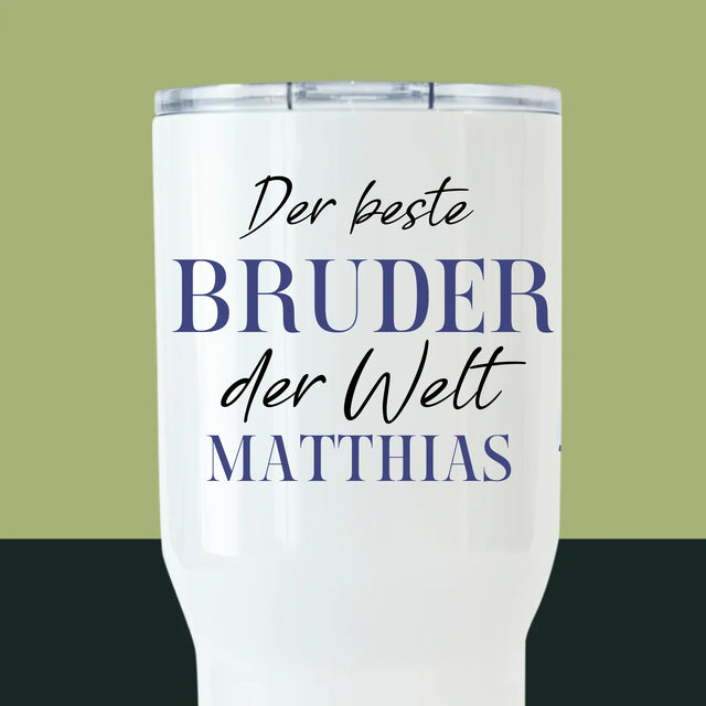Fotocollage: Bester Bruder Der Welt - Thermobecher Weiß