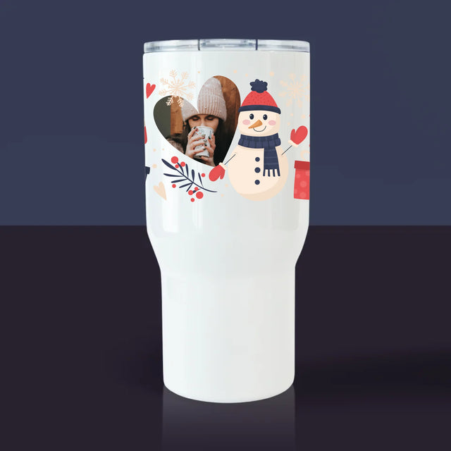 Foto Und Unterschrift: Weihnachtstasse - Thermobecher Weiß