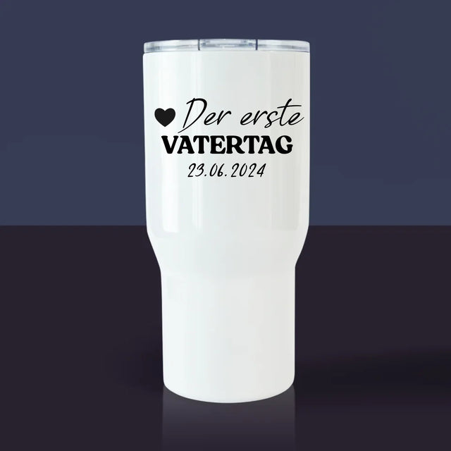 Foto Und Unterschrift: Erster Vatertag - Thermobecher Weiß