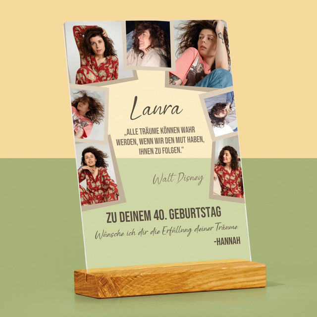 Fotocollage: 40. Geburtstag Erfülle Deine Träume - Druck Auf Acrylglas