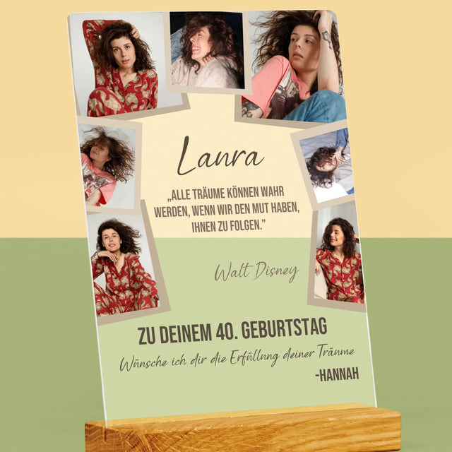 Fotocollage: 40. Geburtstag Erfülle Deine Träume - Druck Auf Acrylglas