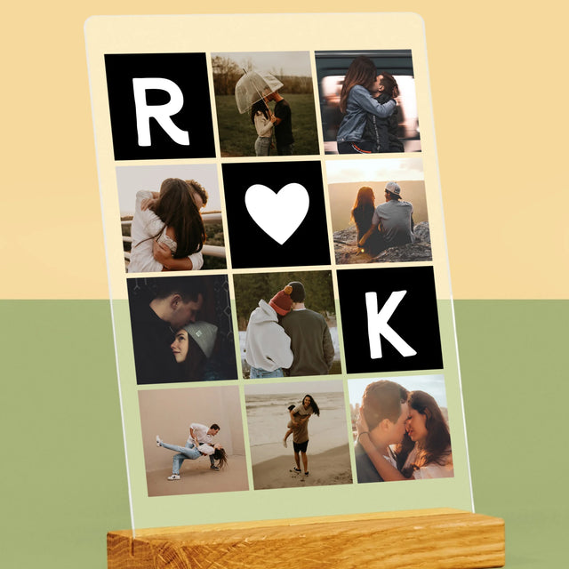 Fotocollage: Liebesmonogramme Mit Fotos - Druck Auf Acrylglas