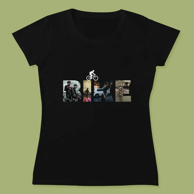 Buchstaben-Collage: Bike - T-Shirt Für Damen