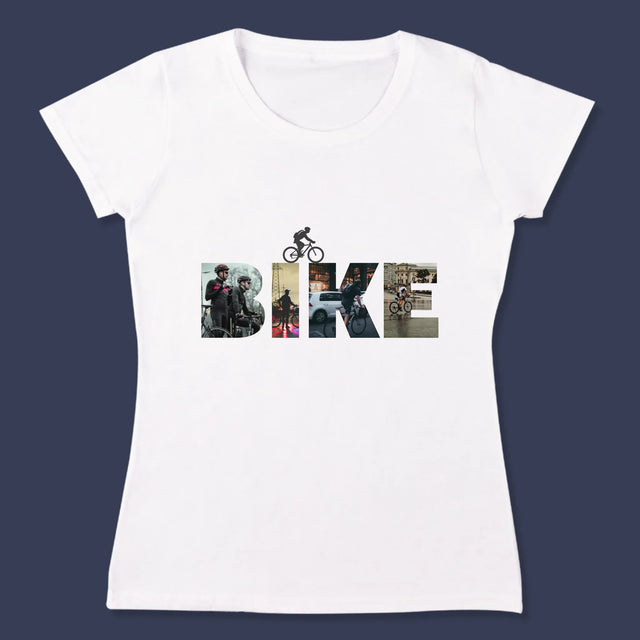 Buchstaben-Collage: Bike - T-Shirt Für Damen