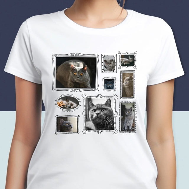 Fotocollage: Fotowand Mit Haustier - T-Shirt Für Damen