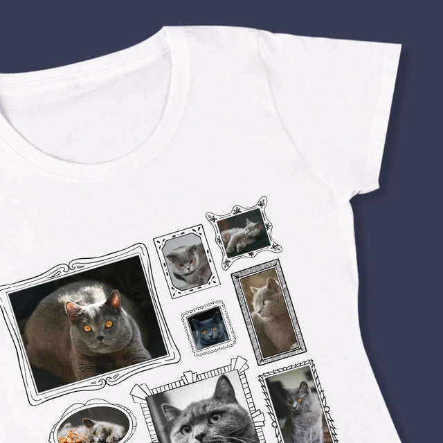 Fotocollage: Fotowand Mit Haustier - T-Shirt Für Damen