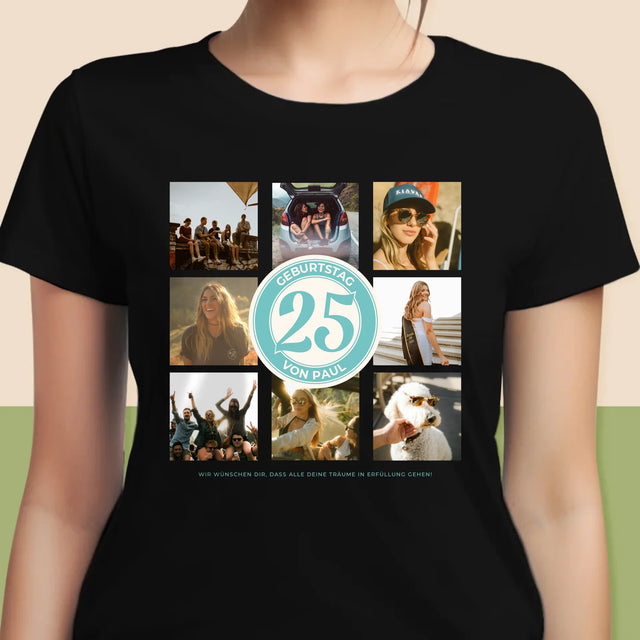 Fotocollage: 25 Geburtstag - T-Shirt Für Damen