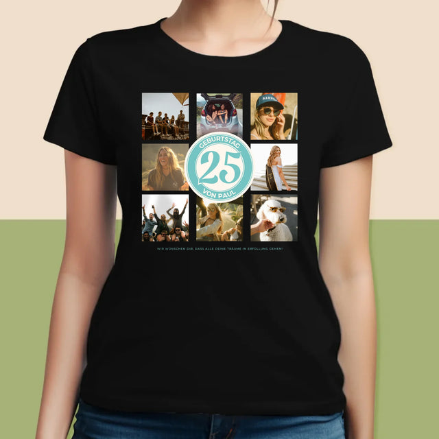 Fotocollage: 25 Geburtstag - T-Shirt Für Damen