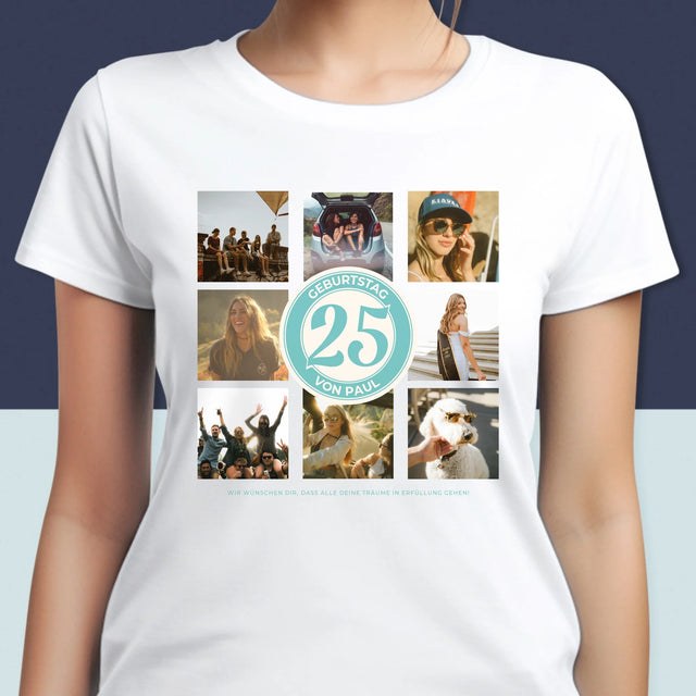 Fotocollage: 25 Geburtstag - T-Shirt Für Damen