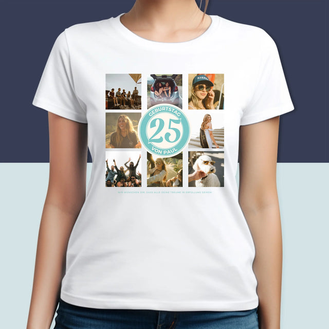 Fotocollage: 25 Geburtstag - T-Shirt Für Damen