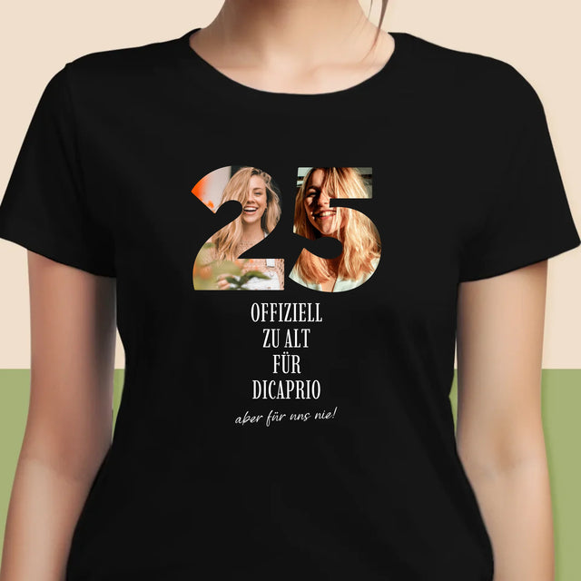 Buchstaben-Collage: Zu Alt Für Dicaprio - T-Shirt Für Damen