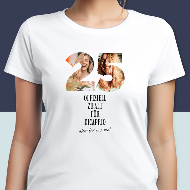 Buchstaben-Collage: Zu Alt Für Dicaprio - T-Shirt Für Damen