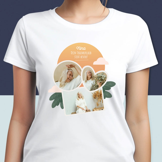 Fotocollage: Traumurlaub - T-Shirt Für Damen