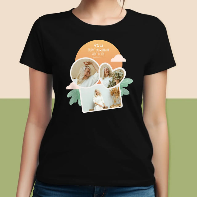 Fotocollage: Traumurlaub - T-Shirt Für Damen