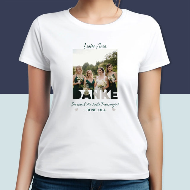 Foto Und Unterschrift: Du Warst Die Beste Trauzeugin  - T-Shirt Für Damen