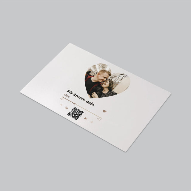 Foto Und Unterschrift: Unser Lied - Herz-Qr-Code - Schreibtischunterlage