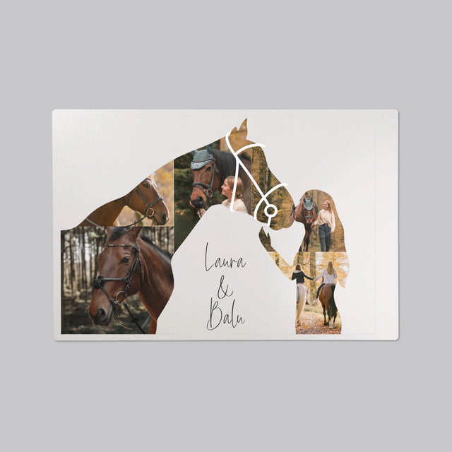 Form-Collage: Mädchen Mit Pferd - Schreibtischunterlage