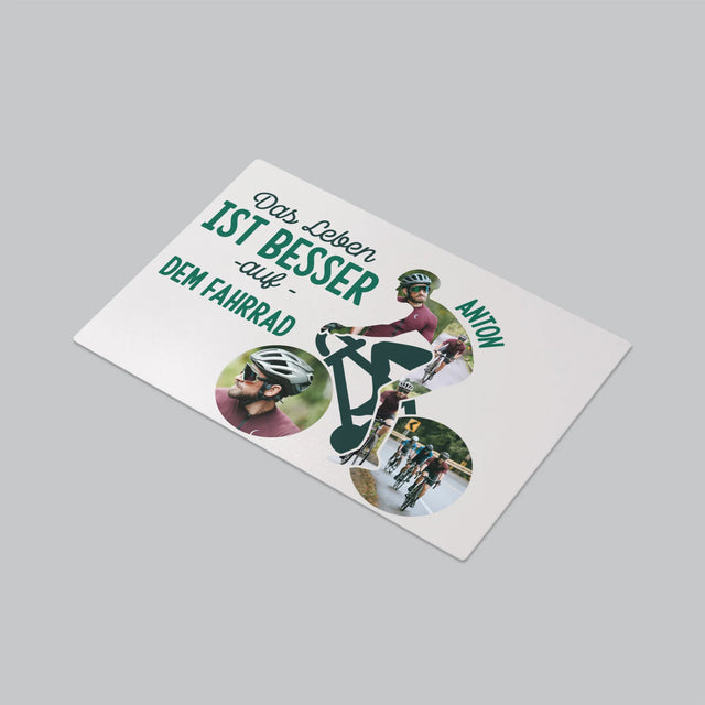 Form-Collage: Das Leben Ist Besser Auf Dem Fahrrad - Schreibtischunterlage