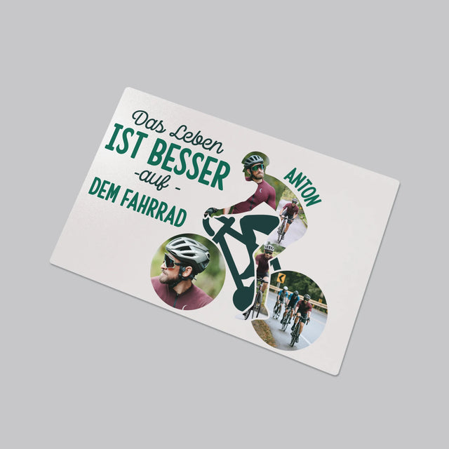Form-Collage: Das Leben Ist Besser Auf Dem Fahrrad - Schreibtischunterlage