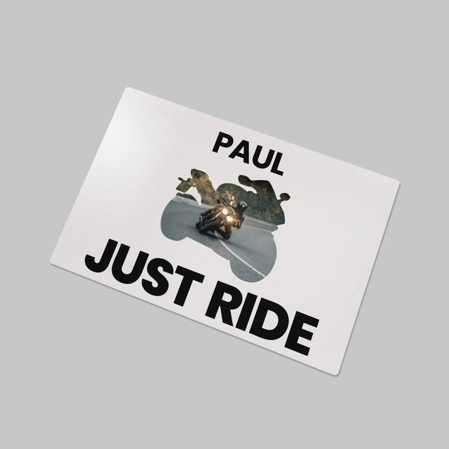 Form-Collage: Just Ride - Schreibtischunterlage