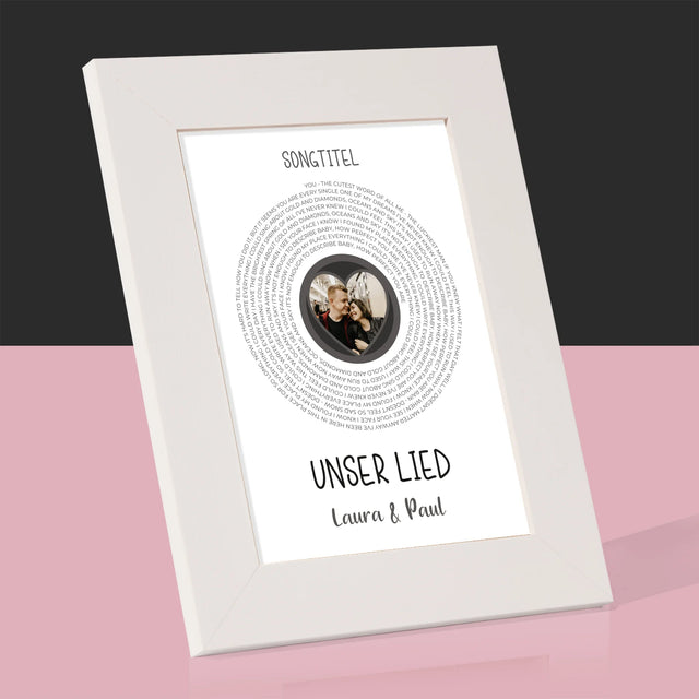 Foto Und Unterschrift: Unser Lied Mit Text - Bilderrahmen