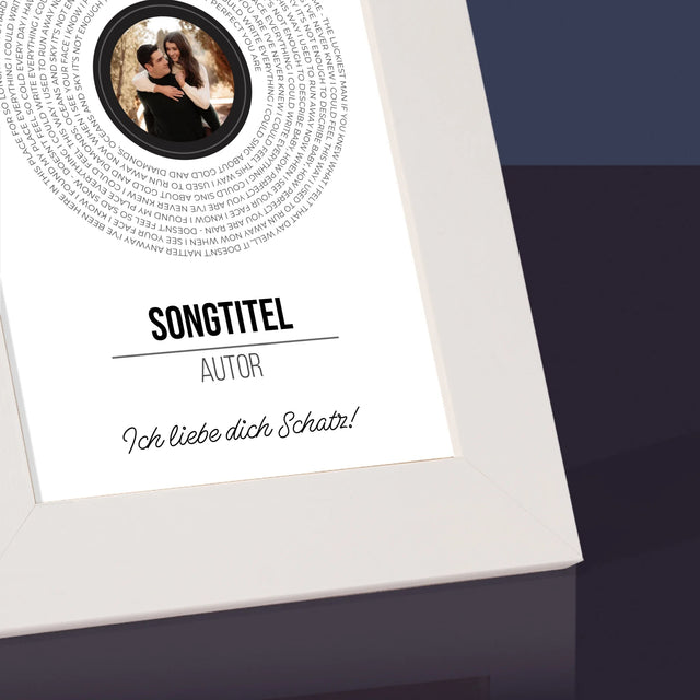 Foto Und Unterschrift: Songtexte Auf Der Platte - Bilderrahmen