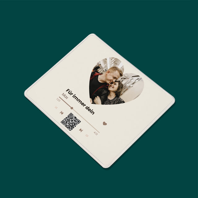Foto Und Unterschrift: Unser Lied - Herz-Qr-Code - Mauspad