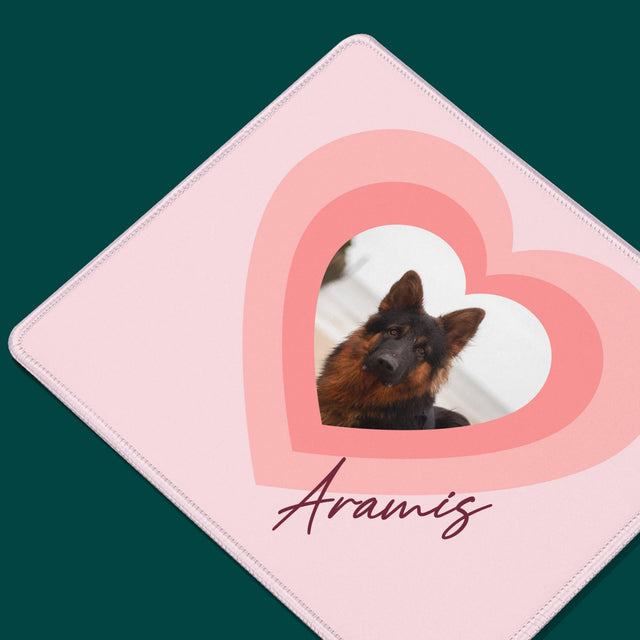 Foto Und Unterschrift: Bild Eines Haustieres Im Herzen - Mauspad