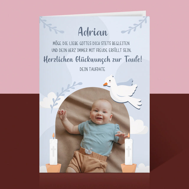 Foto Und Unterschrift: Zur Taufe Glückwünsche - Glückwunschkarte