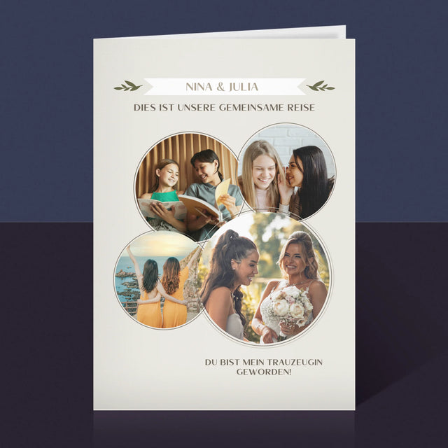 Fotocollage: Dies Ist Unsere Gemeinsame Reise - Glückwunschkarte