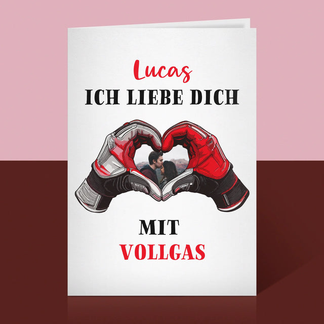 Foto Und Unterschrift: Ich Liebe Dich In Vollen Zügen - Glückwunschkarte