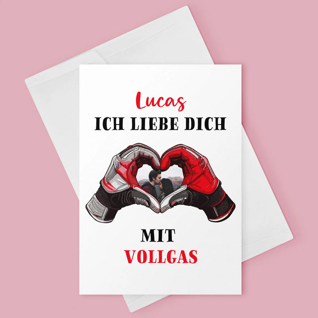 Foto Und Unterschrift: Ich Liebe Dich In Vollen Zügen - Glückwunschkarte