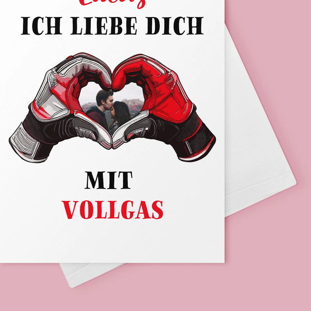 Foto Und Unterschrift: Ich Liebe Dich In Vollen Zügen - Glückwunschkarte