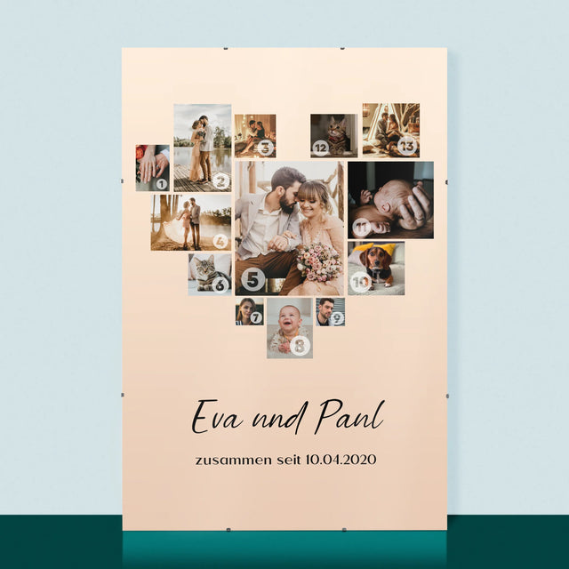 Fotocollage: Herz - Poster