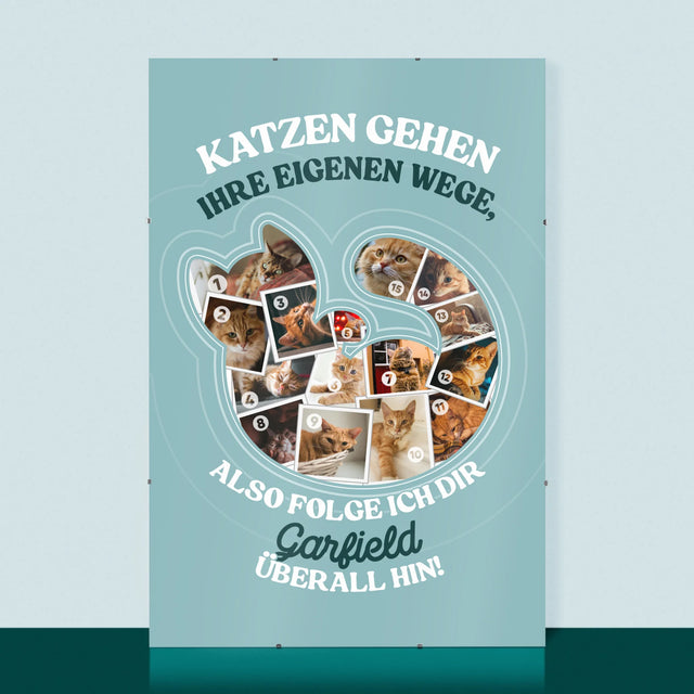 Form-Collage: Katze - Poster