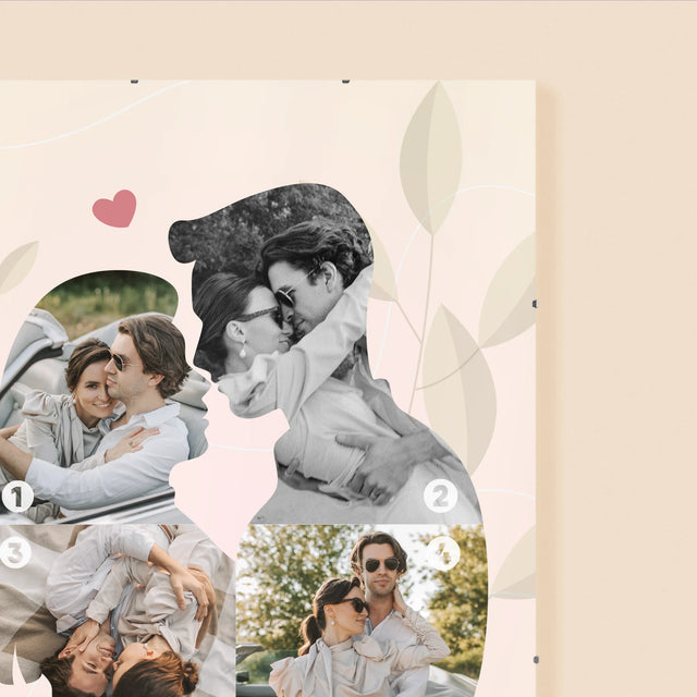 Form-Collage: Verliebtes Paar - Poster