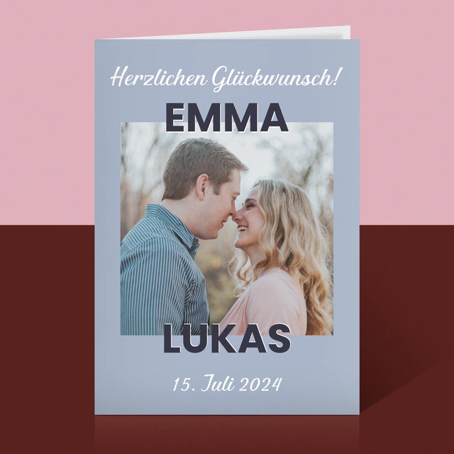 Foto Und Unterschrift: Glückwünsche Zur Hochzeit - Glückwunschkarte